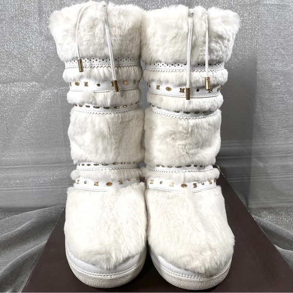 ✨HP✨AUTH CELINE MOON BOOTS Leather & Rabbit Fur EUC 38-40 - Picture 4 of 17